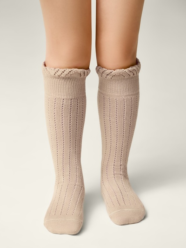 Children's knee high socks CONTE-KIDS MISS, s.16, 058 beige - 1