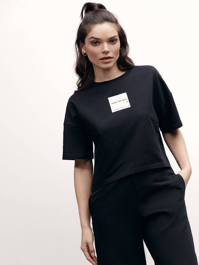 Women's polo neck shirt CONTE ELEGANT LD 1633, s.170-92, black - 2