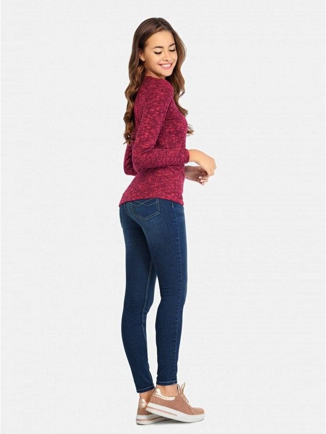 Women's polo neck shirt CONTE ELEGANT LD 676, s.158,164-100, wine-coloured - 1