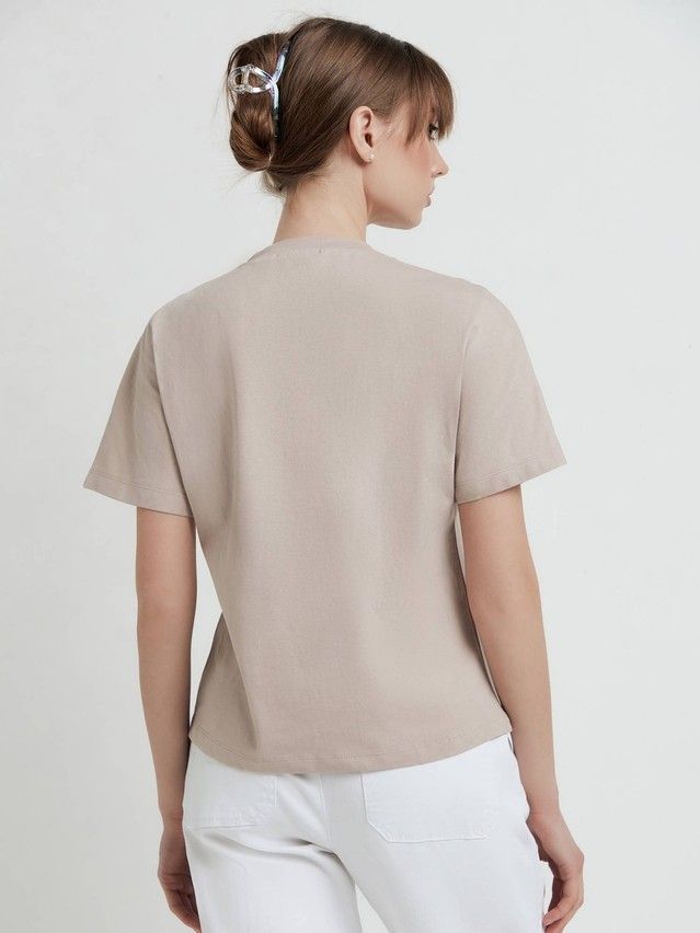 Women's polo neck shirt CONTE ELEGANT LD 1672, s.170-100, beige - 2