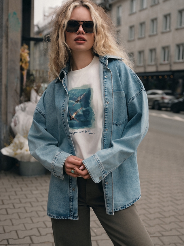 Women's polo neck shirt CONTE ELEGANT LD 3032, s.170-92, milk-sea - 4