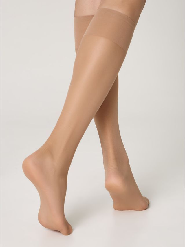 Women's knee high socks CONTE ELEGANT SOLO 20 (2 pairs),s.23-25, natural - 2
