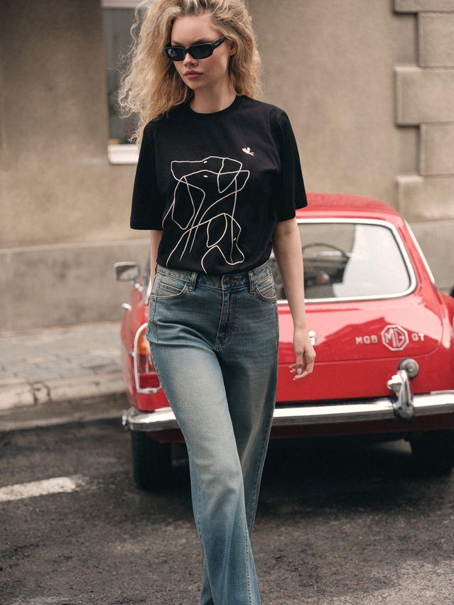 Women's polo neck shirt CONTE ELEGANT LD 3036, s.170-92, black-dogs - 1