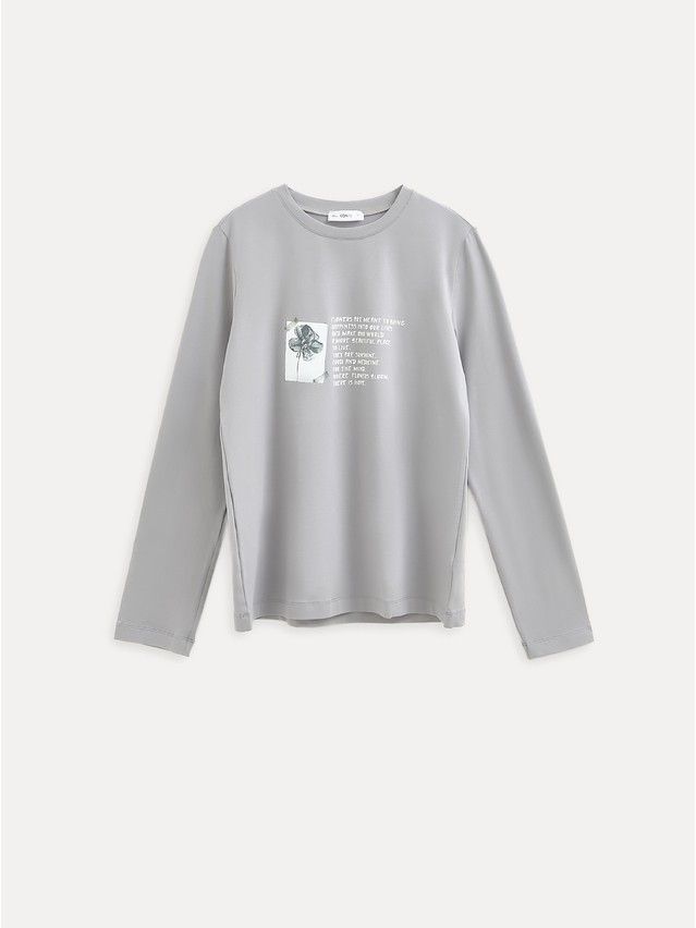 Women's polo neck shirt CONTE LD 3287, s.170-88, grey-flower - 1