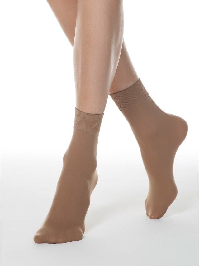 Women's socks CONTE ELEGANT MICROFIBRA 50 (1 pair),envelope, s.23-25, natural - 1