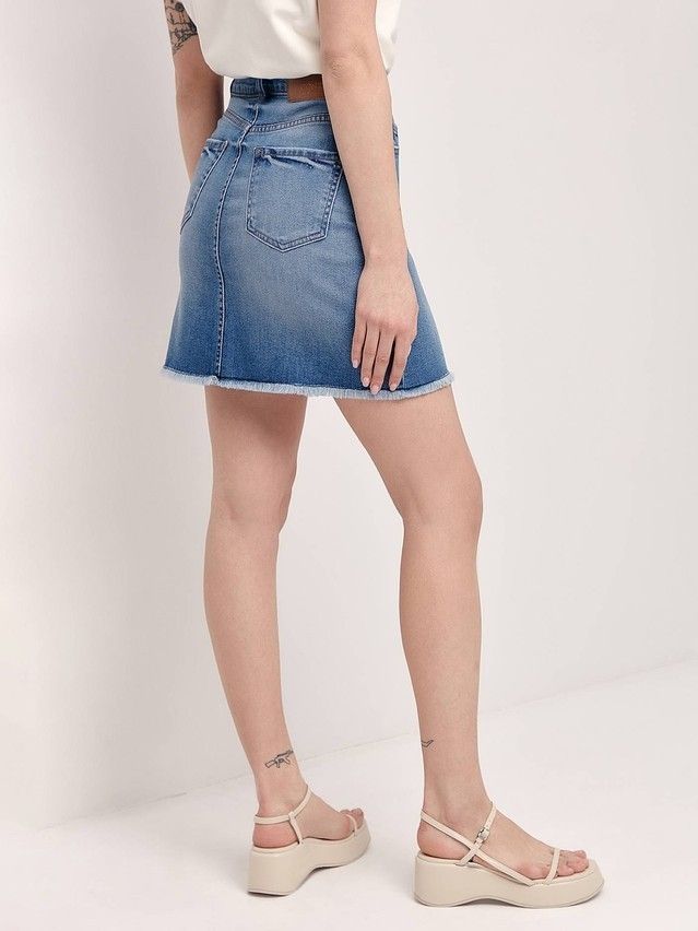 Denim skirt CONTE ELEGANT CON-426, s.170-94, washed blue - 4