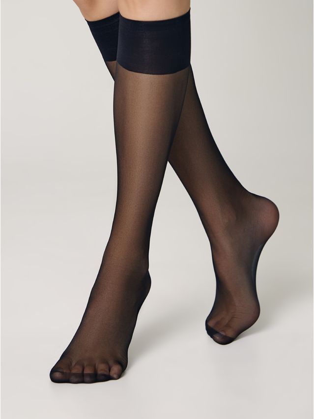 Women's knee high socks CONTE ELEGANT SOLO 20 (2 pairs),s.23-25, nero - 1