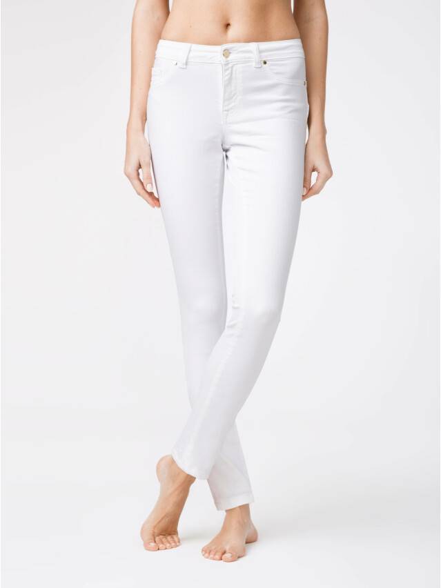 Denim trousers CONTE ELEGANT CON-128, s.170-102, white - 1
