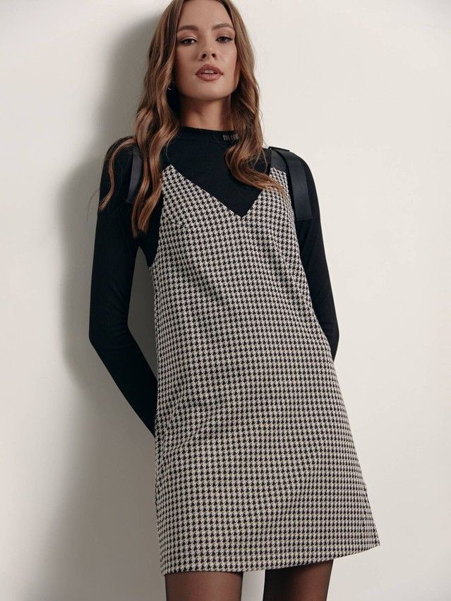 Women's pinafore dress CONTE ELEGANT LSF 1404, s.170-88-94, dogtooth - 2