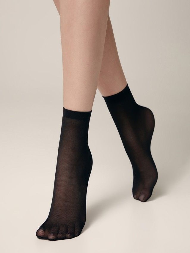 Women's socks CONTE ELEGANT TULLE (2 pairs),s.23-25, nero - 1