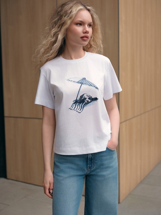 Women's polo neck shirt CONTE ELEGANT LD 3029, s.170-92, white-dog - 4