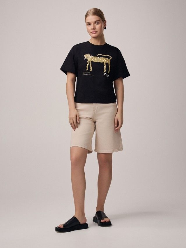 Women's polo neck shirt CONTE ELEGANT LD 2680, s.170-92, black-cat - 1