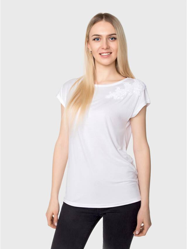 Women's polo neck shirt CONTE ELEGANT LD 711, s.170-104, white - 2