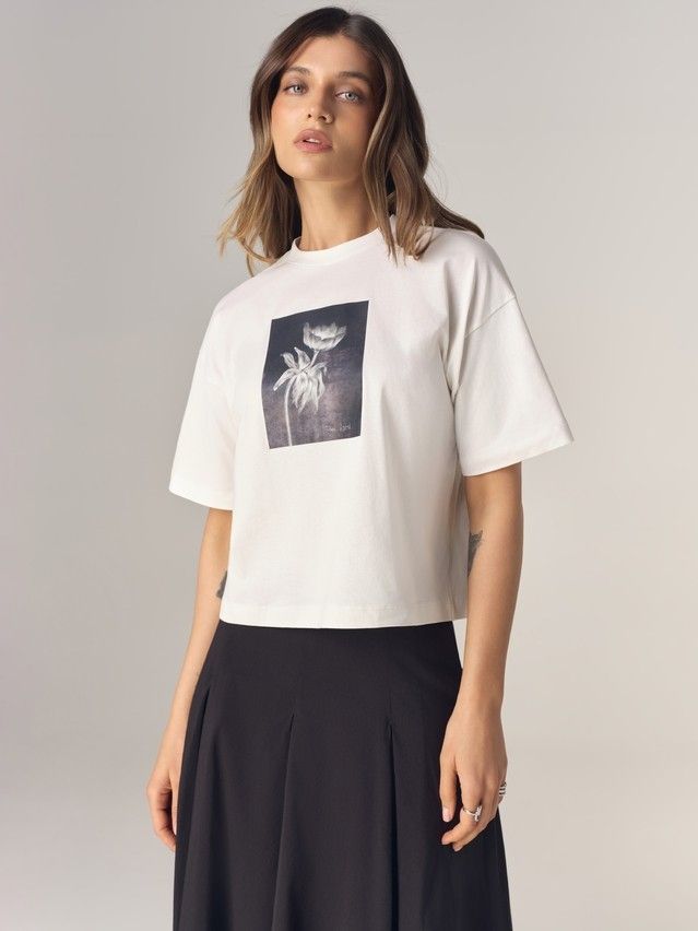 Women's polo neck shirt CONTE LD 3469, s.170-88, milk-sunflower - 5