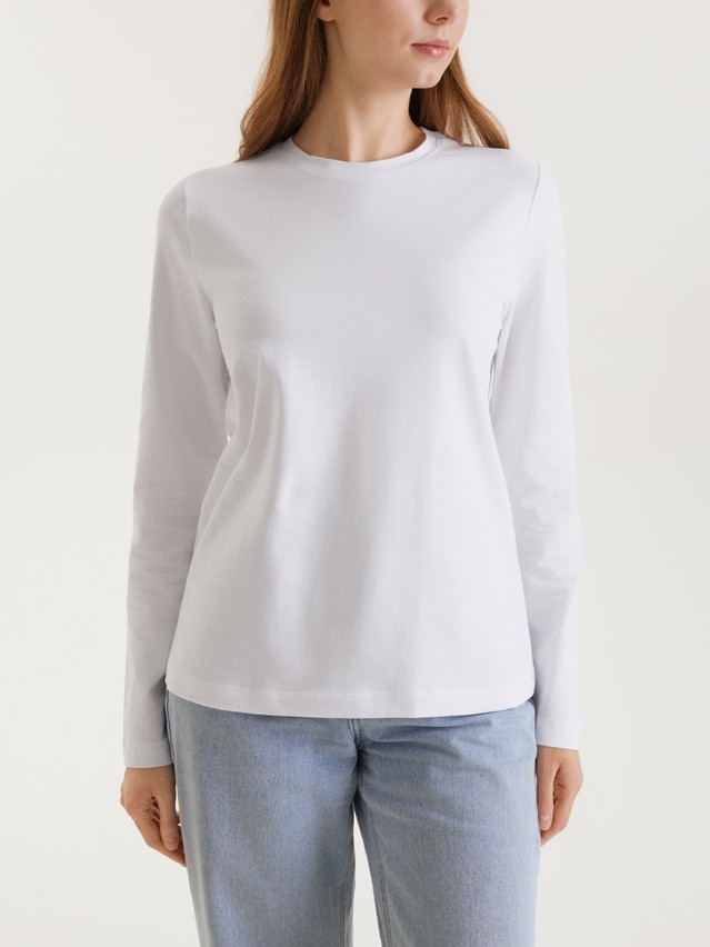Women's polo neck shirt CONTE ELEGANT BASIC COLLECTION LD 5026, s.170-84, white - 1