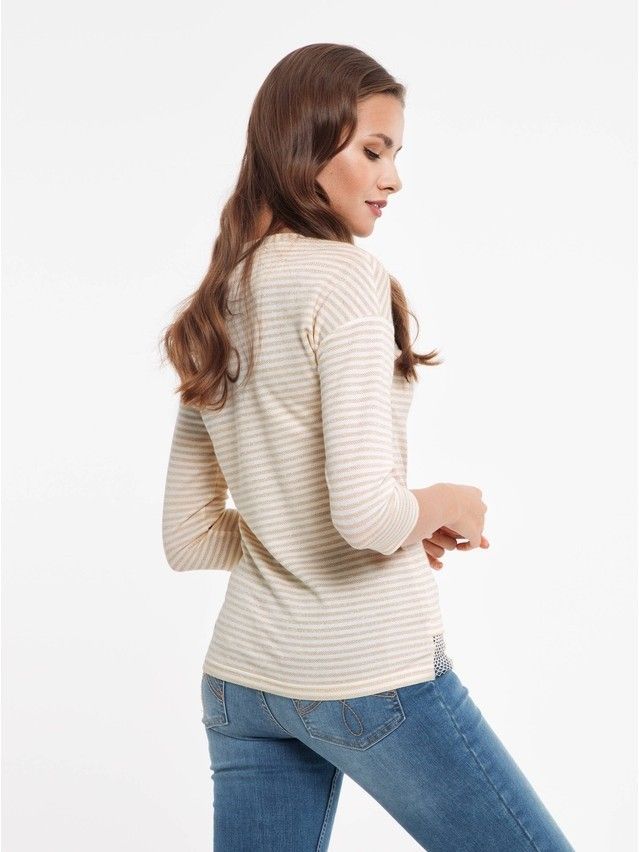 Women's polo neck shirt CONTE ELEGANT LD 829, s.170-100, milky-golden - 2