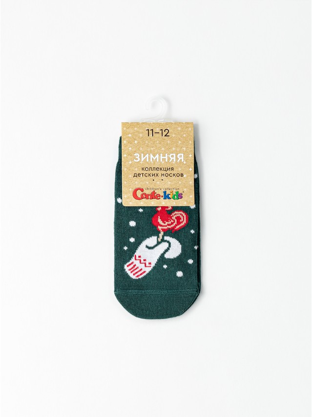 Children's socks CONTE-KIDS NEW YEAR, s.11-12, 1026 dark green - 2