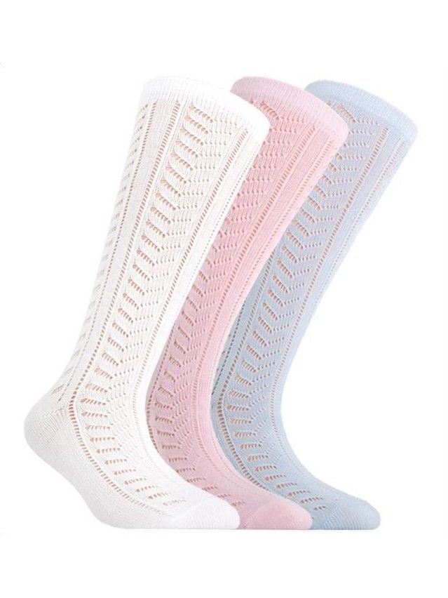 Children's knee high socks CONTE-KIDS MISS, s.33-35, 029 light pink - 1