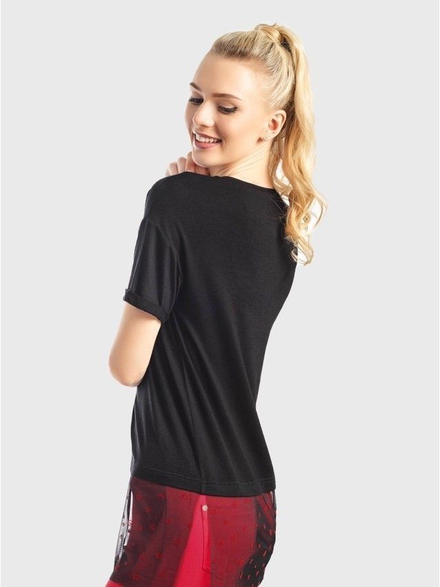 Women's polo neck shirt CONTE ELEGANT LD 719, s.170-92, black - 1