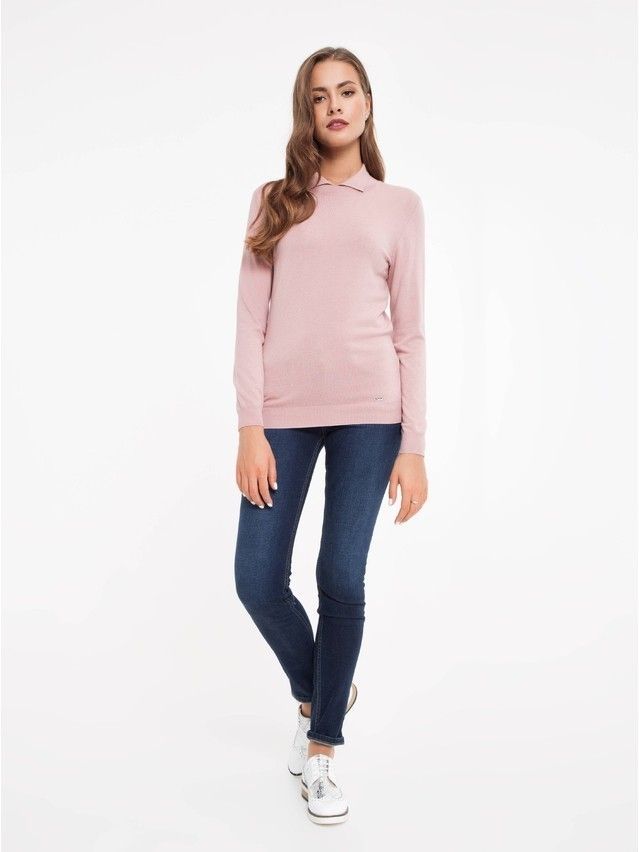 Women's polo neck shirt CONTE ELEGANT LDK024, s.158,164-84, ash pink - 3