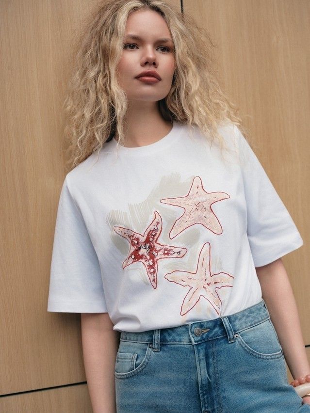 Women's polo neck shirt CONTE ELEGANT LD 3036, s.170-92, white-starfish - 2