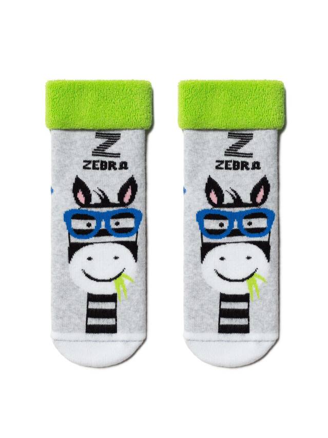 Children's socks CONTE-KIDS SOF-TIKI, s.24-26, 436 light grey-lettuce green - 1