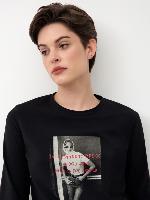 Women's polo neck shirt CONTE LD 3287, s.170-84, black-girl - 1