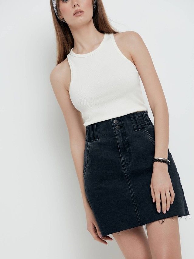 Denim skirt CONTE ELEGANT CON-424, s.170-86, washed black - 2