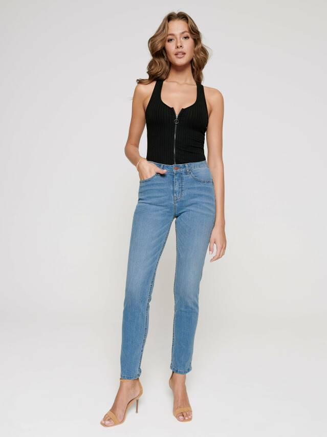 Relaxed mom jeans with High rise CON-242, s.164-110, authentic blue - 1