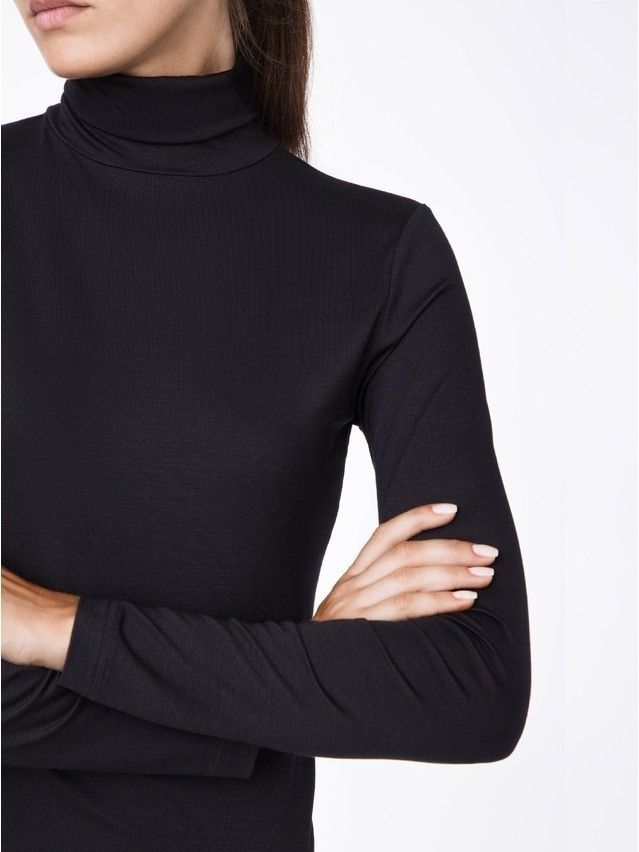 Women's polo neck shirt CONTE ELEGANT LD 821, s.170-100, nero - 4