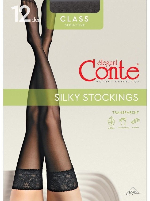 Women's stockings CONTE ELEGANT CLASS 12 ( euro-packing),s.1/2, nero - 5