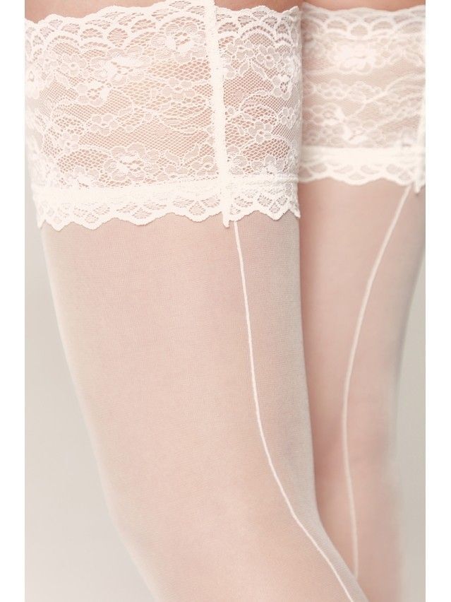 Women's stockings CONTE ELEGANT DELUXE, s.23-25 (1/2),panna - 1