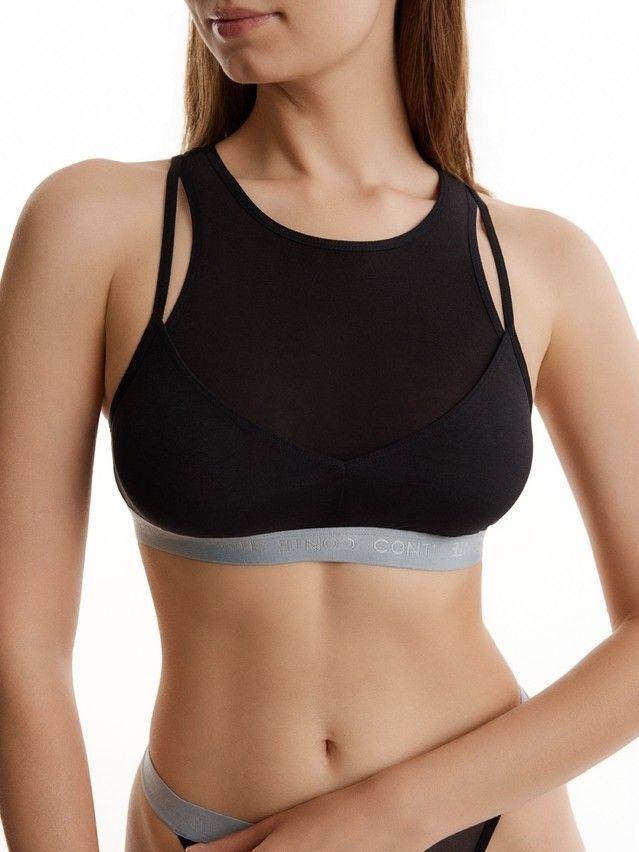 Women's top CONTE DOUBLE LINES LBE 3547, s.170-84, black-blue - 1