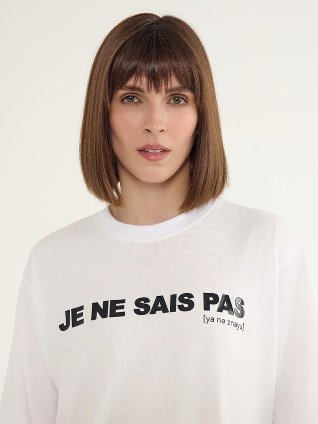 Women's polo neck shirt CONTE ELEGANT LD 3034, s.170-92, white-je ne sais pas - 3