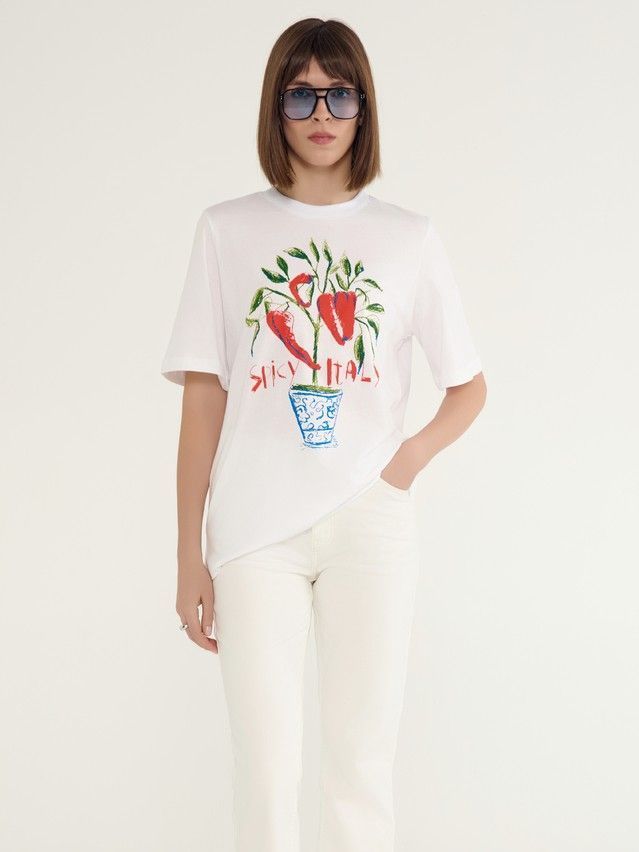 Women's polo neck shirt CONTE ELEGANT LD 3036, s.170-92, white-spicy italy - 1