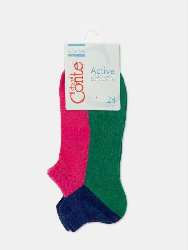 Women's socks CONTE ELEGANT ACTIVE, s.23, 393 fuchsia green - 6