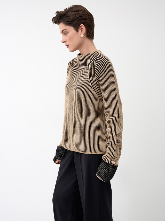 Women's pullover CONTE ELEGANT LDK24121, s.170-84, camel-black - 8