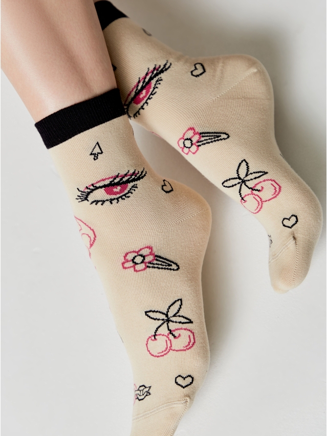 Women's socks CONTE ELEGANT HAPPY, s.23-25, 605 beige - 4
