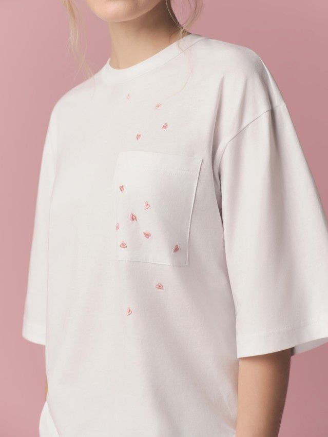 Women's polo neck shirt CONTE LD 3451, s.170-88, white-hearts - 3