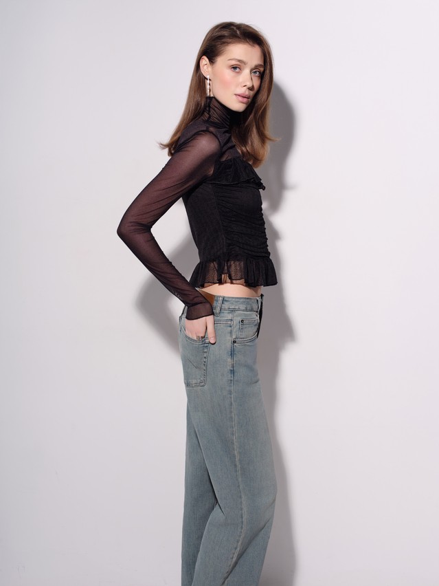 Women's polo neck shirt CONTE LD 3408, s.170-88, black - 3