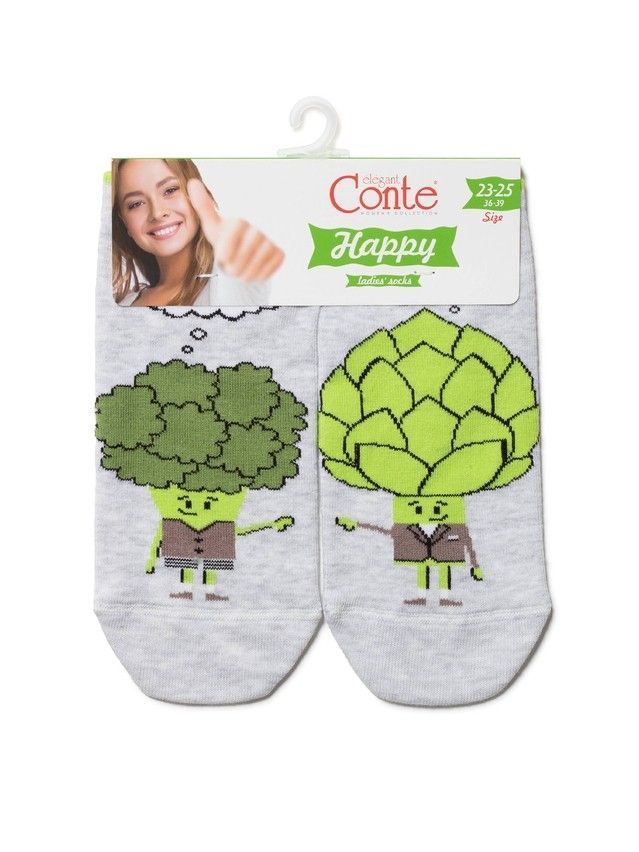 Women's cotton socks HAPPY 19С-114SP, rives. 36-39, 168 light gray - 3