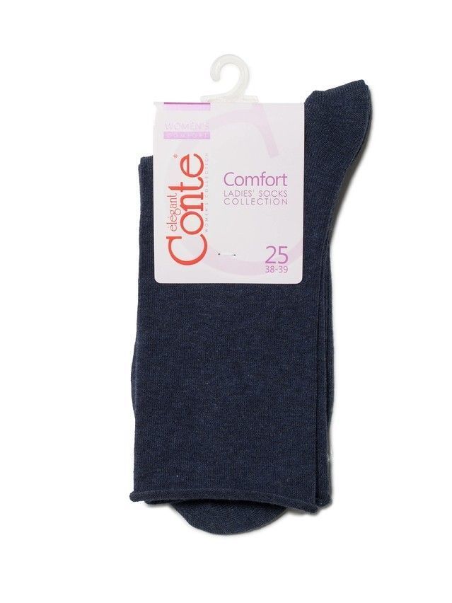 Women's cotton socks COMFORT (without elastic) 19C-101SP, rives. 36-37, 000 dark blue - 3