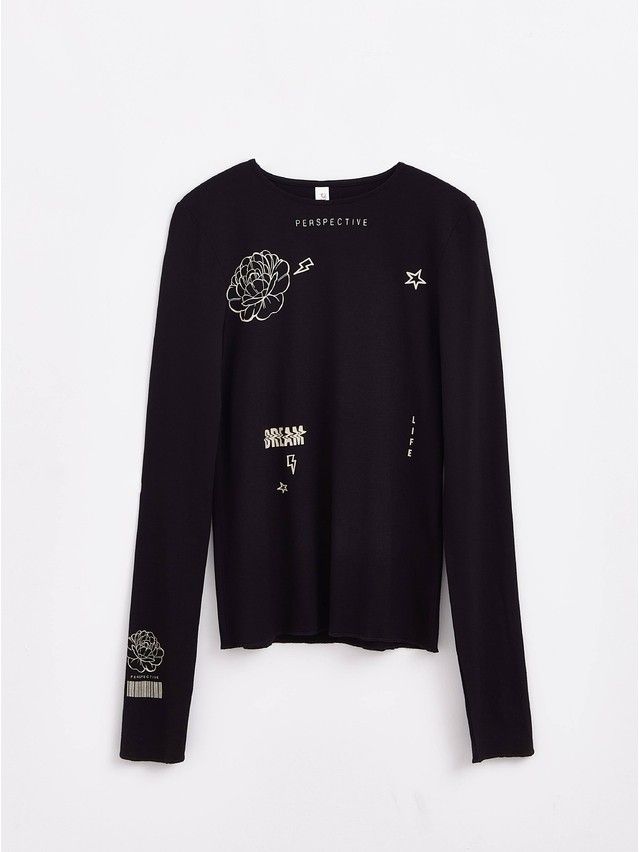 Women's polo neck shirt CONTE ELEGANT LD 1373, s.170-92, black - 1
