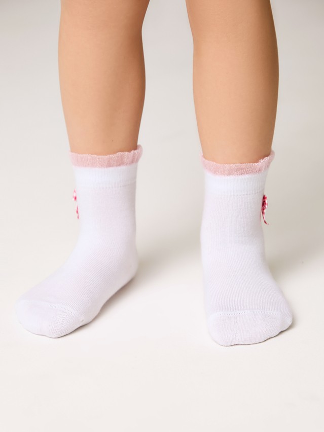 Children's socks CONTE-KIDS TIP-TOP, s.12, 1000 white-pink - 4