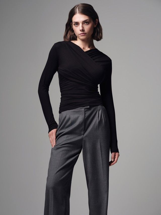 Women's polo neck shirt CONTE LD 3298, s.170-84, black - 2