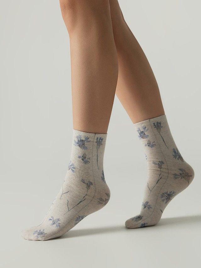 Women's socks CONTE FLOWERS, s.23-25, 1151 beige - 3