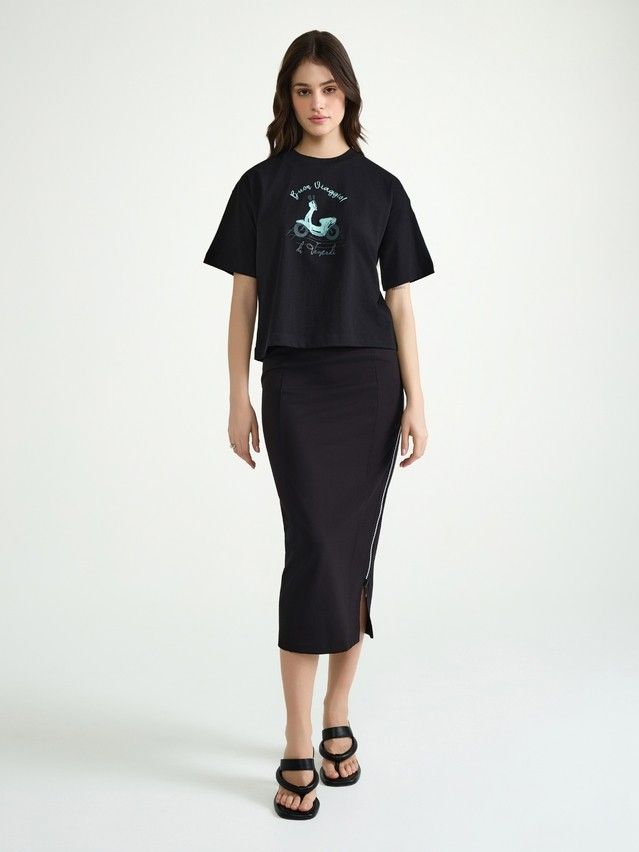 Women's polo neck shirt CONTE ELEGANT LD 3032, s.170-92, black-scooter - 3