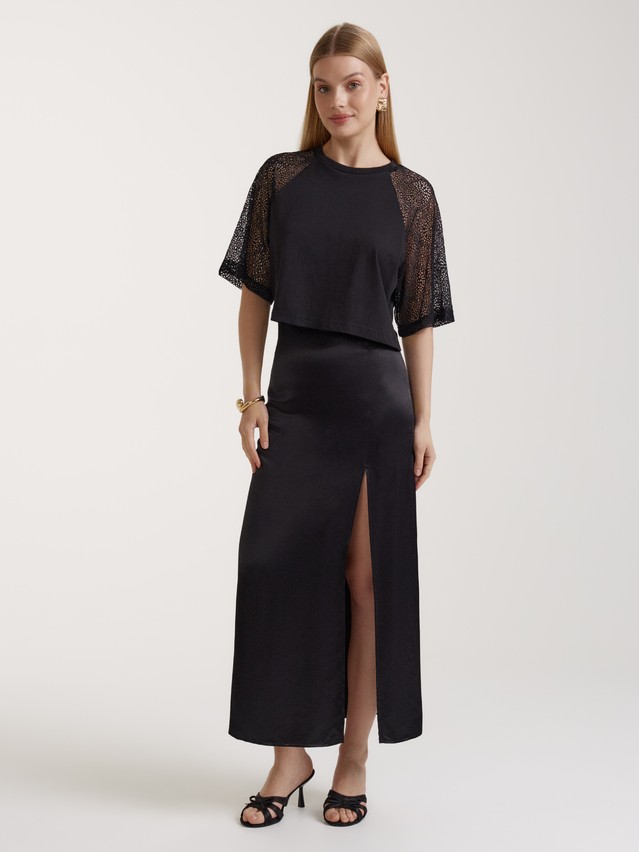 Women's polo neck shirt CONTE ELEGANT LD 3159, s.170-84, black - 3