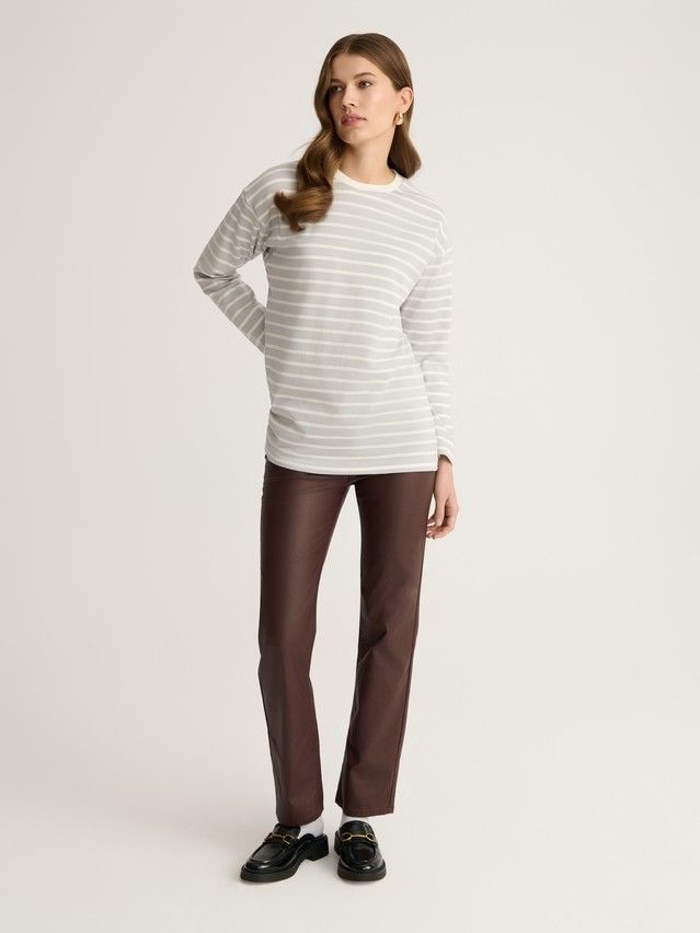 Women's polo neck shirt CONTE ELEGANT LD 2955, s.170-92, grey-white - 4