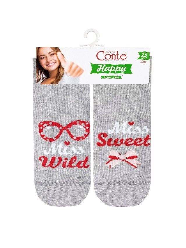 Women's socks CONTE ELEGANT HAPPY, s.23, 127 grey - 3